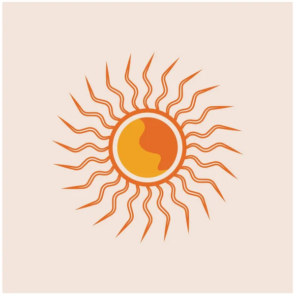 Słońce Światło Słoneczne Światło Słoneczne Ikona Wektor Płaski Projekt — Wektor stockowy