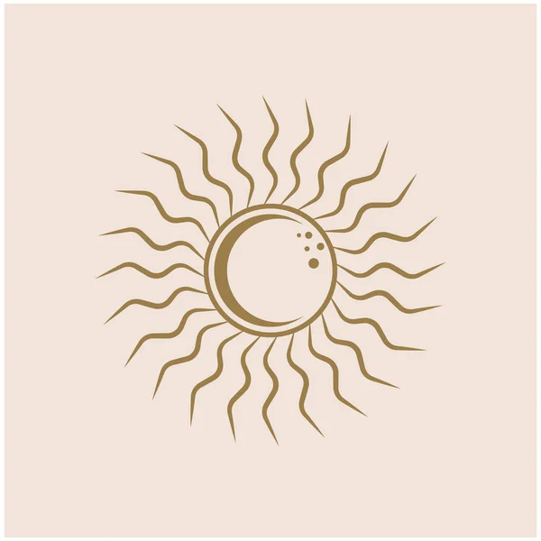 Sol Brillante Sol Icono Luz Del Sol Vector Diseño Plano — Vector de stock
