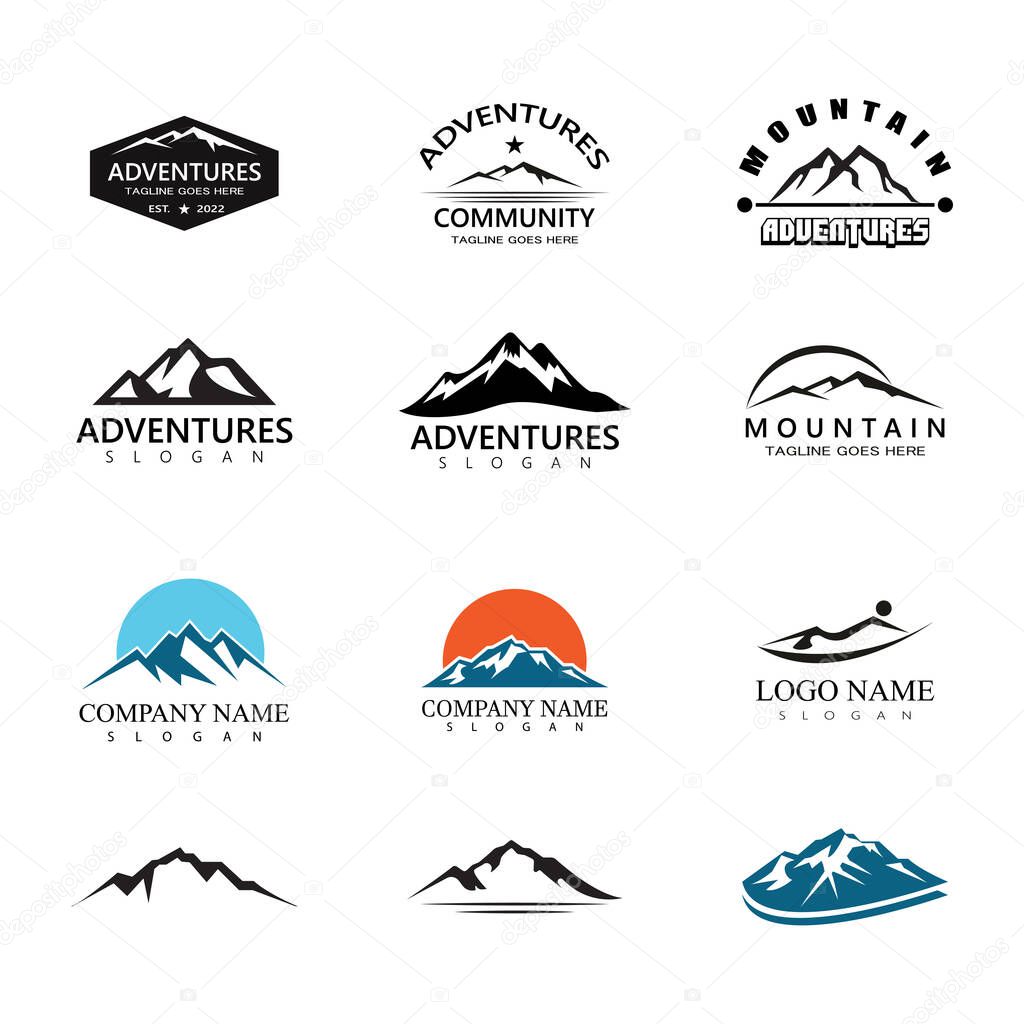 Mountain icon Logo Template Vector illustration design