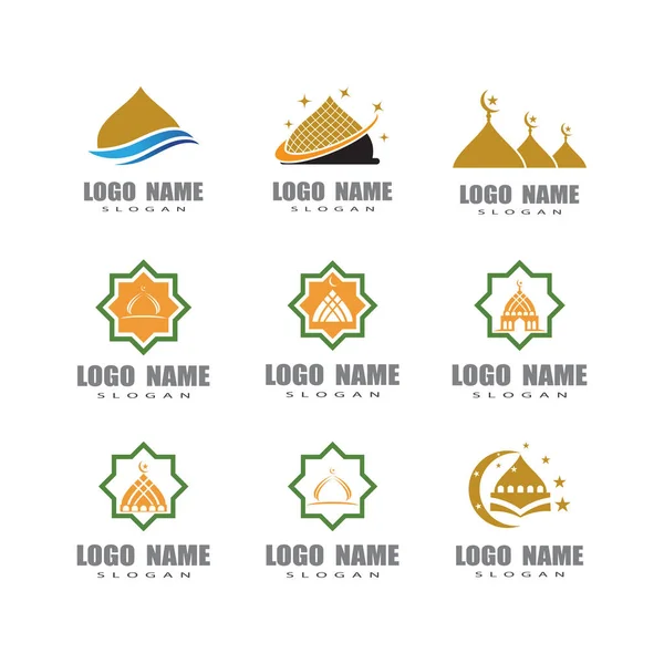 Дизайн Векторного Символа Мечеть Логотип — стоковый вектор