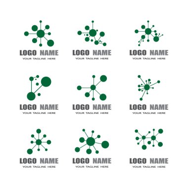 Molekül logo illüstrasyon vektör şablonu