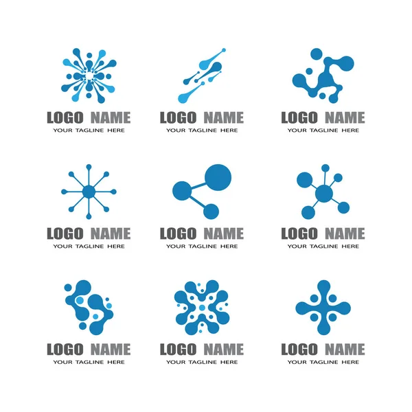 Векторный Шаблон Логотипа Молекулы — стоковый вектор