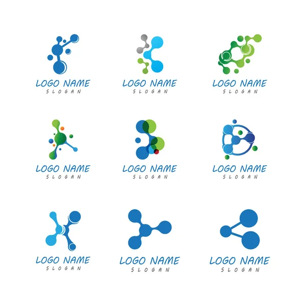 Molekül logo illüstrasyon vektör şablonu