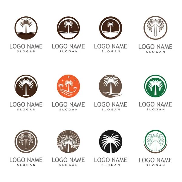 Дизайн Векторных Символов Логотипа Дерева Дат — стоковый вектор