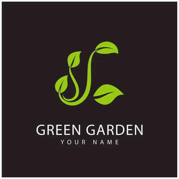 Verde Logotipo Del Jardín Vector Símbolo Gráficos Vectoriales