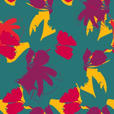 Farklı şekil ve dokulara sahip yaratıcı karalama sanatı deseni. Etnik renkli çiçek ve çizgi geometrik karalama dokusu.