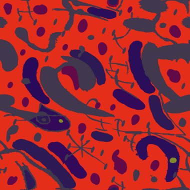 Farklı şekil ve dokulara sahip yaratıcı karalama sanatı deseni. Etnik renkli çiçek ve çizgi geometrik karalama dokusu.