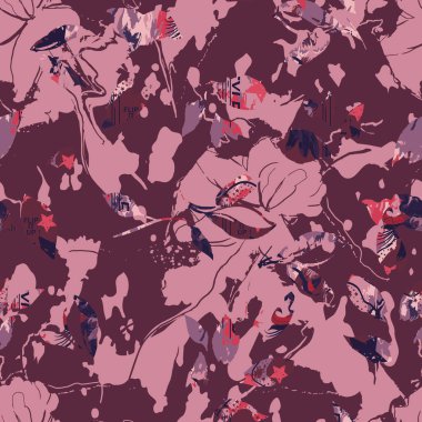 Karışık el çizgisi arkaplanı rengarenk kusursuz desen. Suluboya grunge dokusu tekstil dijital baskı tasarımı