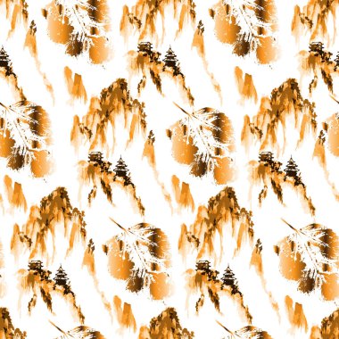 Karışık el çizgisi arkaplanı rengarenk kusursuz desen. Suluboya grunge dokusu tekstil dijital baskı tasarımı