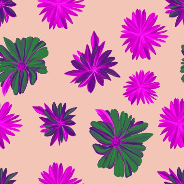 Kusursuz soyut desen. Tekstil kumaşları için soyut çiçek ve geometrik desen. Satış afişleri, posterler, etiketler ve hediye paketleme kağıtları için tasarım ögesi.