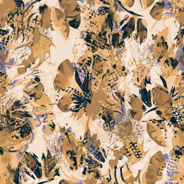 Kusursuz soyut desen. Tekstil kumaşları için soyut çiçek ve geometrik desen. Satış afişleri, posterler, etiketler ve hediye paketleme kağıtları için tasarım ögesi.