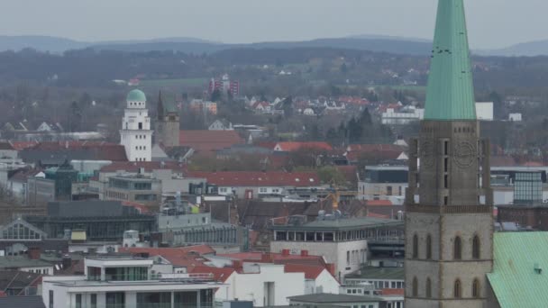 Билефельд Город Германии Пейзажная Панорама Европы Сверху — стоковое видео