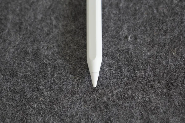 White Stylus Isolated Grey Background Technology Concept High Quality Photo — Stock Photo, Image