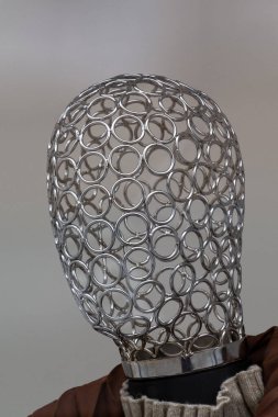 Soyut Gümüş Kablo Heykel. Yüksek kalite fotoğraf