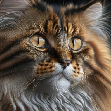 Bir Maine Rakun Kedisi Portresi. Görüntü AI tarafından oluşturuldu.