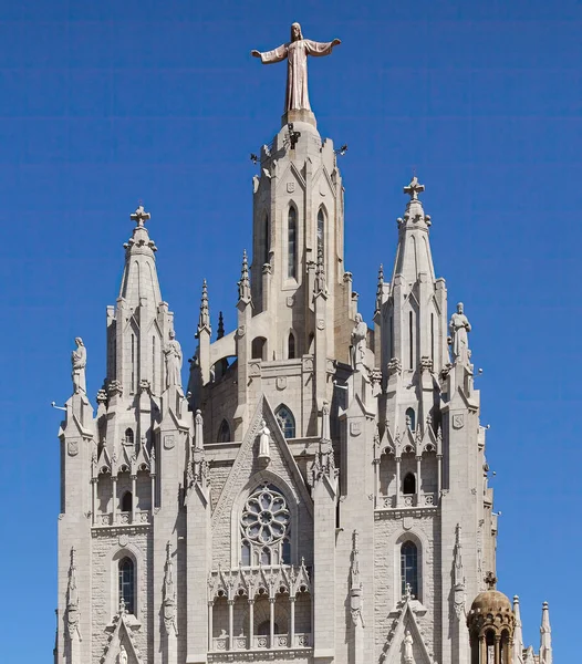 Igreja Sagrado Coração Monte Tibidabo Barcelona Espanha — Fotografia de Stock
