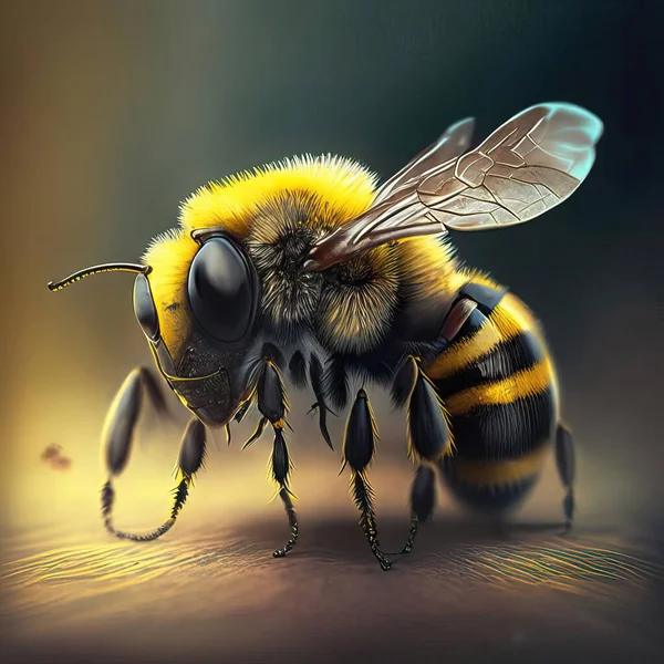 Bee Collecting Nectar Close Macro Photo — Stock Photo, Image