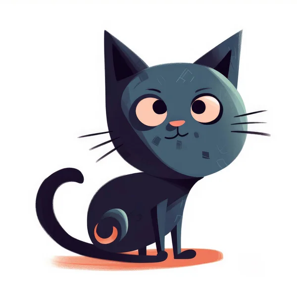 Illustration Black Cat Light Background — Stock Photo, Image