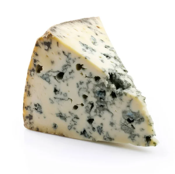 Large Piece Blue Mold Cheese Isolated White Background — Stock Photo, Image