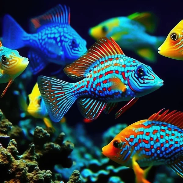 Peixes Coloridos Brilhantes Subaquáticos Caribe — Fotografia de Stock