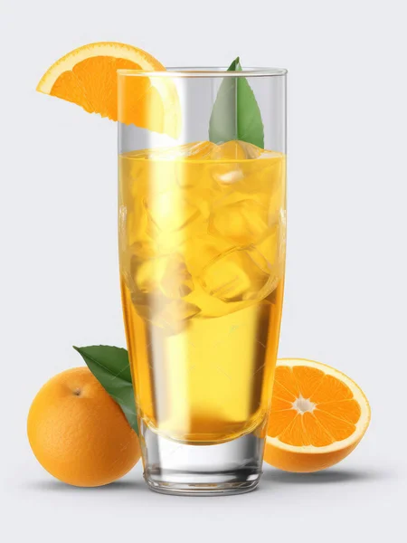 一杯橙汁在白色背景上 — 图库照片