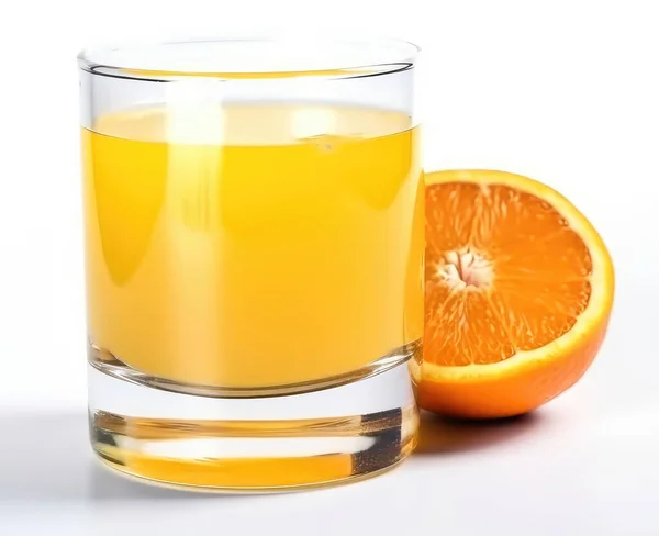 白地にオレンジ ジュースのガラス — ストック写真