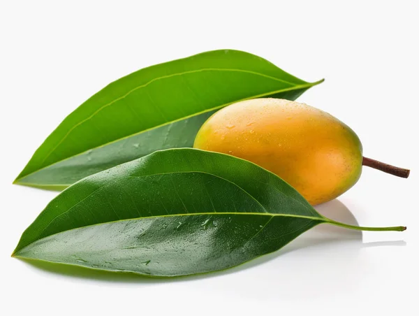 Juicy Fresh Mango Fruits Isolated White Background — Stock Photo, Image
