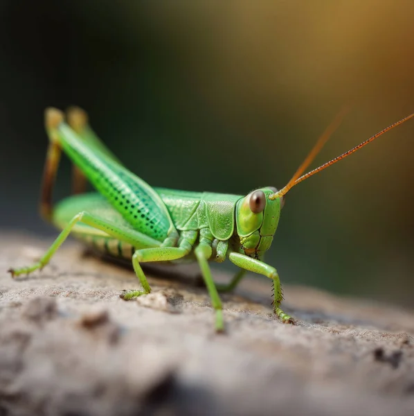 Green Grasshopper Macro Maximum Depth Field — Stock Photo, Image
