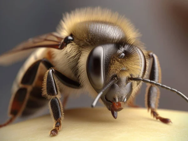 Macro Photography Honeybee Maximum Depth Field — Stock Photo, Image