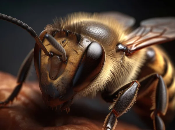 Macro Photography Honeybee Maximum Depth Field — Stock Photo, Image