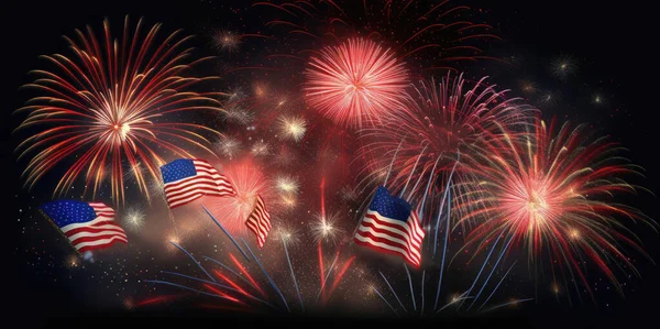 Stati Uniti Independence Day Design Fotorealistico Biglietto Auguri — Foto Stock