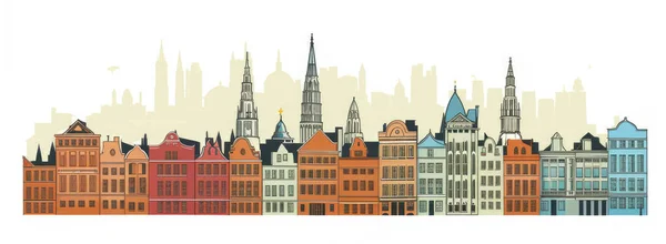 Illustrazione Della Città Bruxelles Belgio Sfondo Bianco Chiaro — Foto Stock