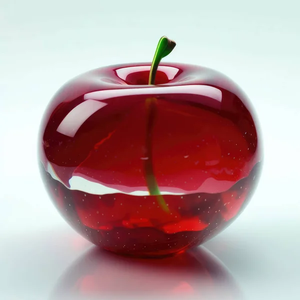 玻璃球中的天然苹果 形状为苹果 白色背景 — 图库照片