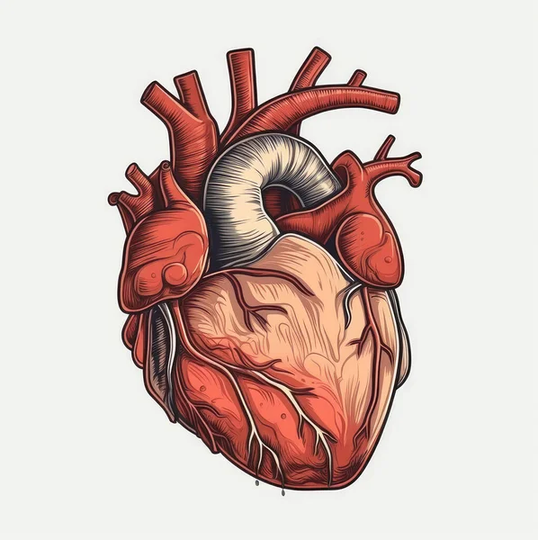 Ilustrace Lidského Srdce Zblízka — Stock fotografie
