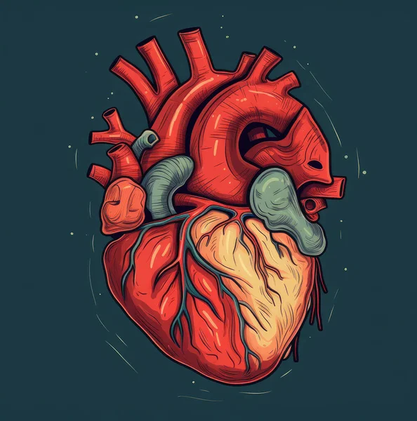 Illusztráció Emberi Szív Közelről — Stock Fotó