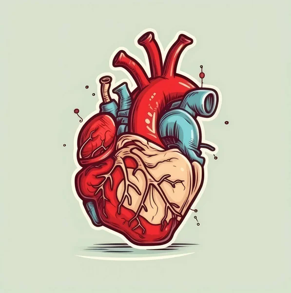 Ілюстрація Людського Серця Крупним Планом — стокове фото