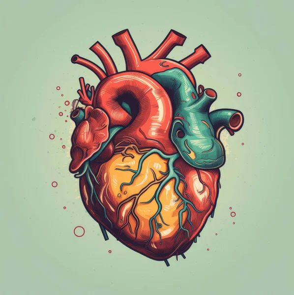 Απεικόνιση Ανθρώπινης Καρδιάς Από Κοντά — Φωτογραφία Αρχείου