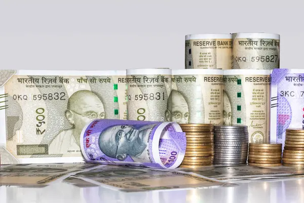 Yeni Hint Para Birimi 500 100 Hint Paraları — Stok fotoğraf