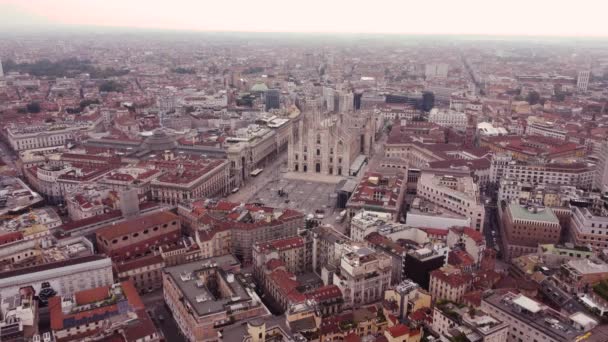 Milaan Kathedraal Middag Bovenaanzicht Duomo Milano — Stockvideo