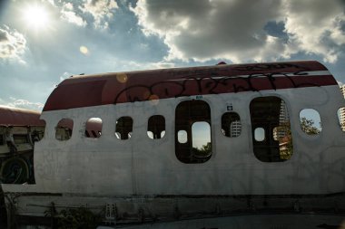 Bangkok, Tayland. 05 01 2019 . Bangkok 'taki Airplain Mezarlığı. 