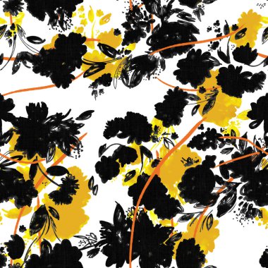 Abstract Seamless Floral Design for Textile Prints. 
