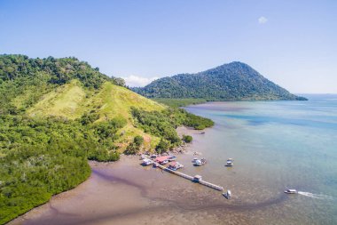 Timbun Mata Island, Semporna Sabah, Malezya güzel havadan görünümü.