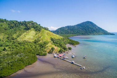 Timbun Mata Island, Semporna Sabah, Malezya güzel havadan görünümü.