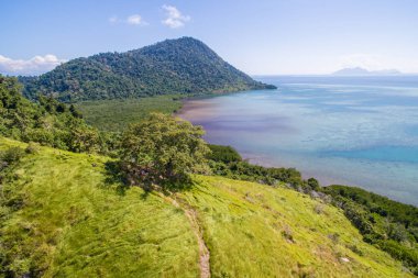 Timbun Mata Island, Semporna Sabah, Malezya güzel havadan görünümü.