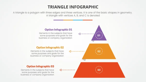 Conceito Triângulo Infográfico Para Apresentação Slides Com Lista Pontos Com Vetor De Stock