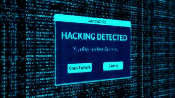 Hacking Rilevato Avviso Controllare Pagamento Decrittografare Concetto File Sistema Con — Video Stock