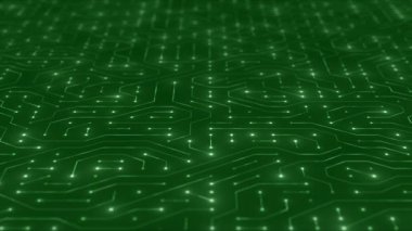 Hareket devre kartı ya da neon etkisi olan bilgisayar anakart. Yapay Zeka.