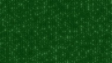 Hareket devre kartı ya da neon etkisi olan bilgisayar anakart. Yapay Zeka.