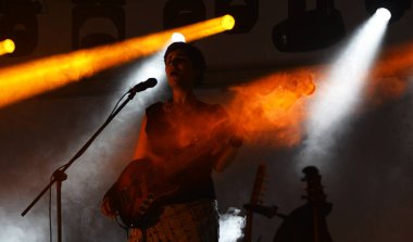 Womn bas gitaristi bir konserde
