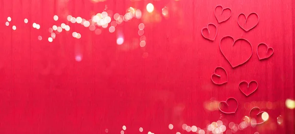 Bordo Cuori Carta Rosa Superficie Carta Strutturata Rossa Vista Dall — Foto Stock